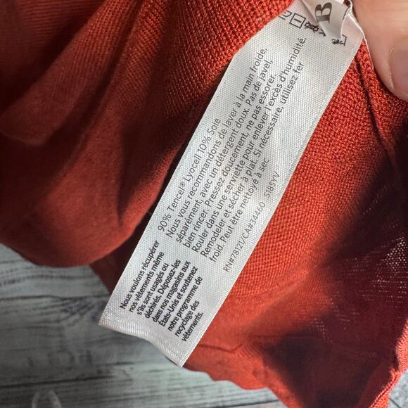 Eileen Fisher Women’s Red Tencel Blend Short Sleeve Knit Top Size M - Picture 2 of 6